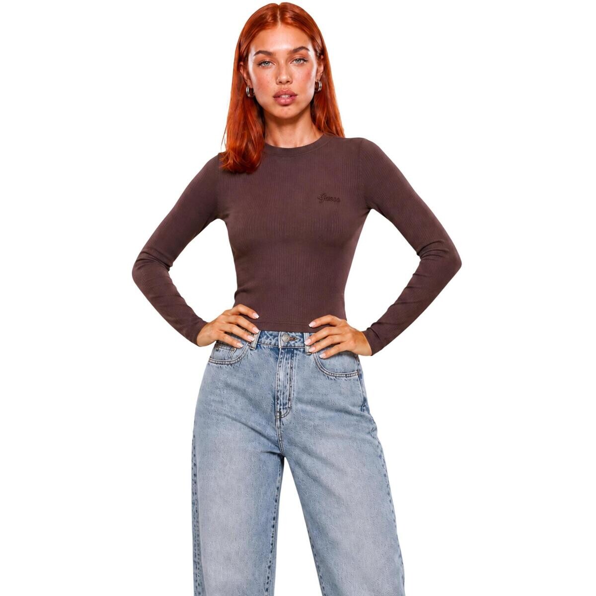 Guess  CHARA LONG SLEEVE KN V6YP05 K4260  Hnědá