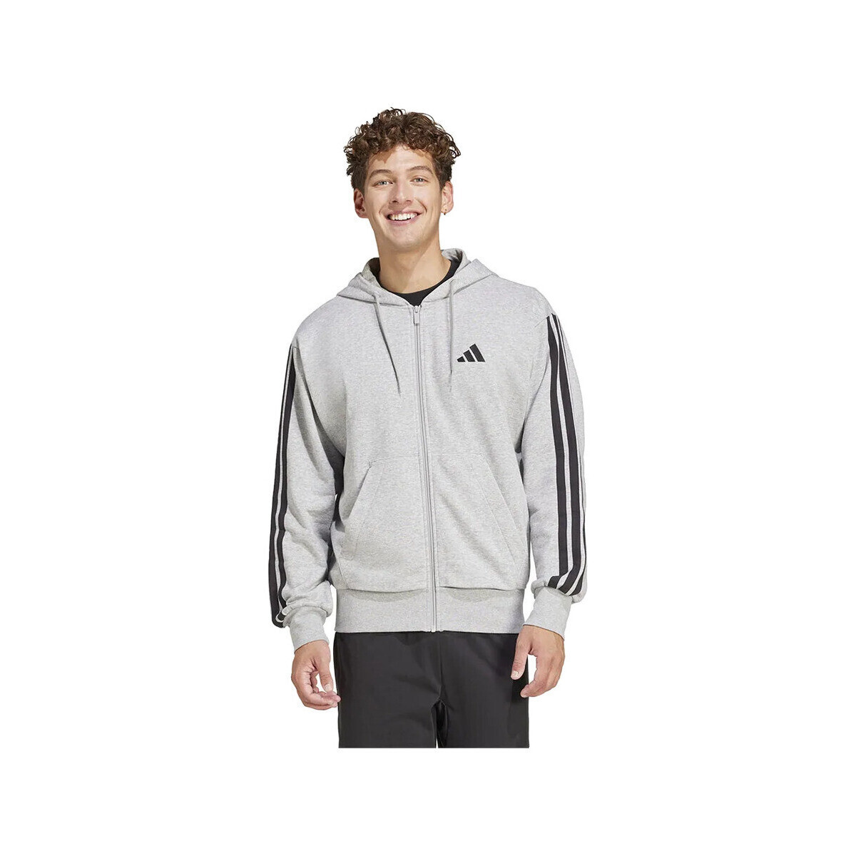 adidas  Sweatshirts  Essentials 3-Stripes molleton français  Šedá