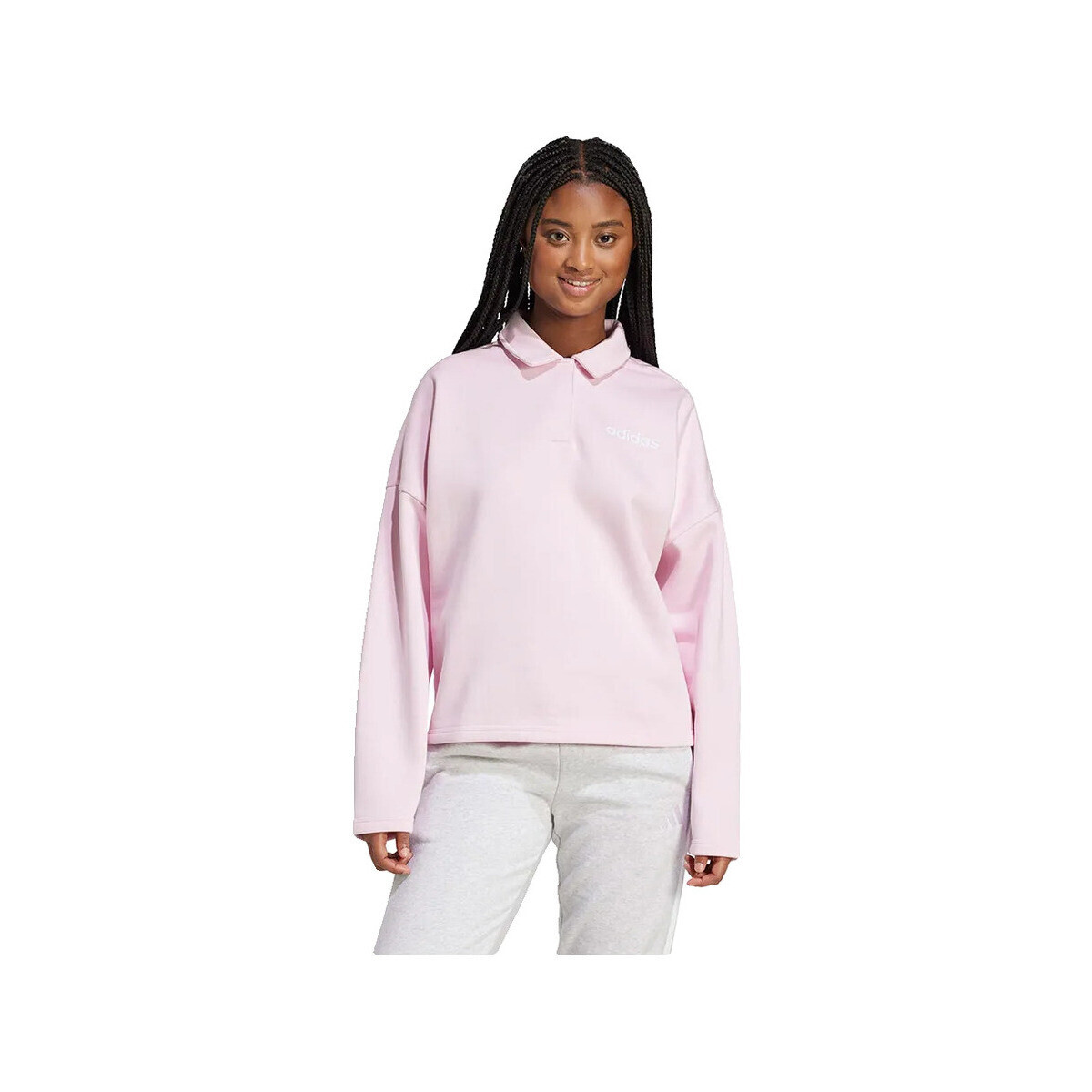 adidas  Sweatshirt  Essentials Linear Fleece rose  Růžová
