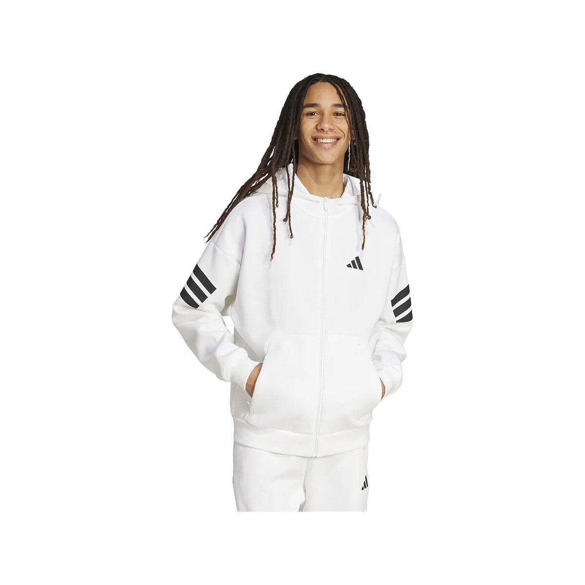 adidas  Sweatshirt  Future Icons 3 Stripes blanc  Bílá