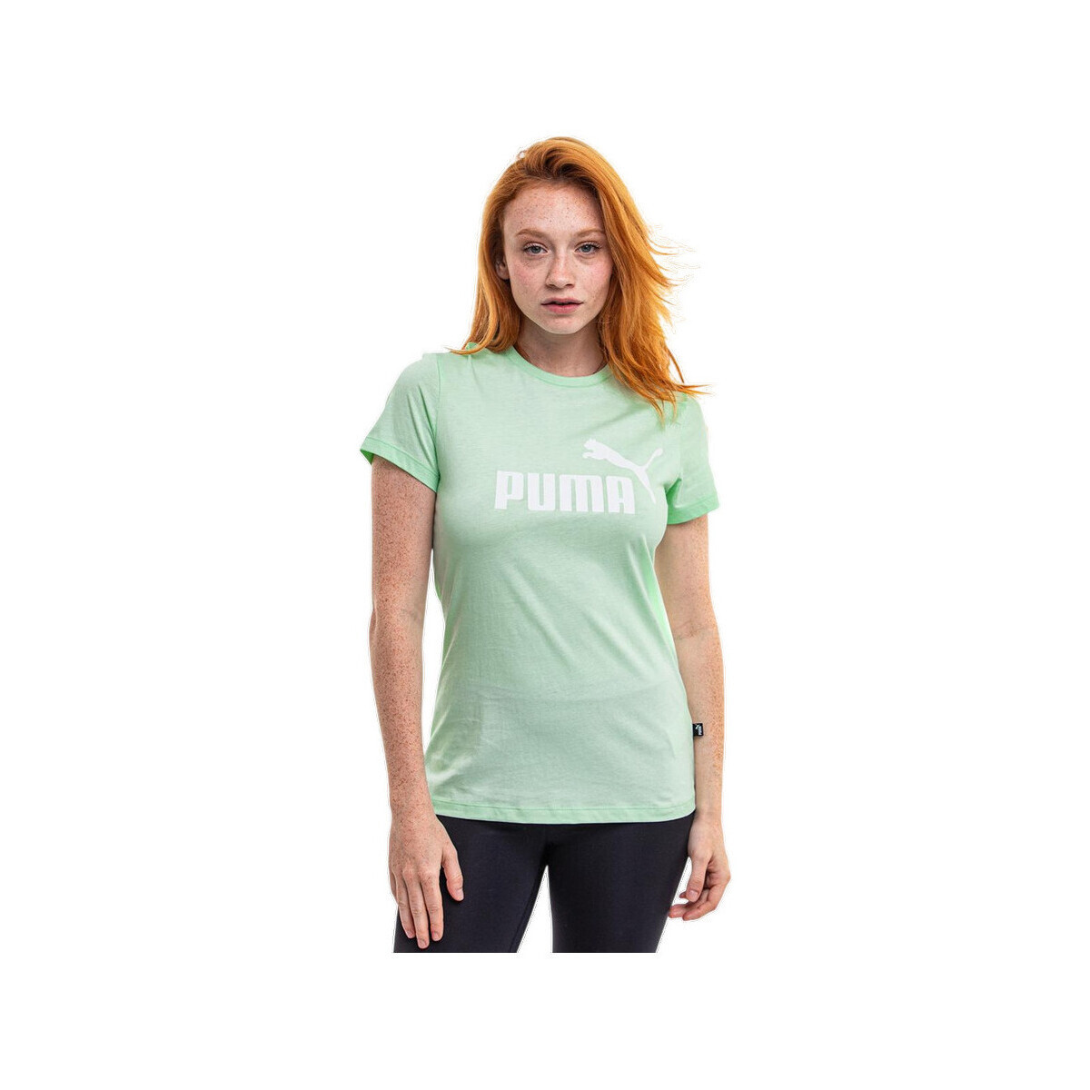 Puma  T-shirt  ESS Logo Tee (s) 100% coton  Zelená