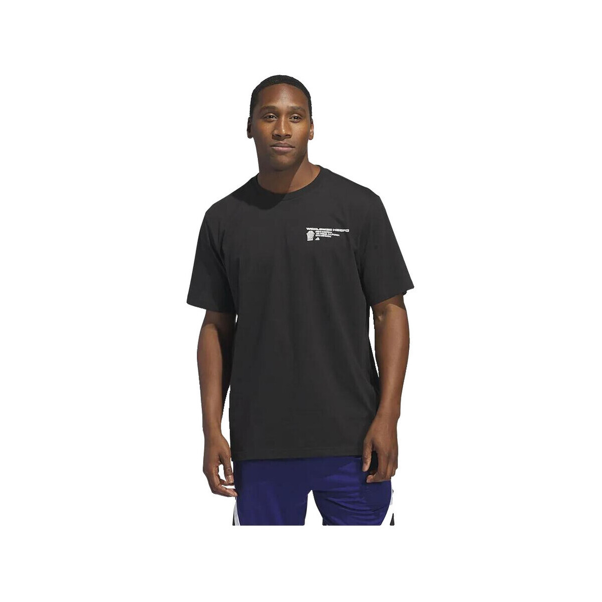 adidas  T-shirt  Worldwide Hoops Graphic coton  Černá