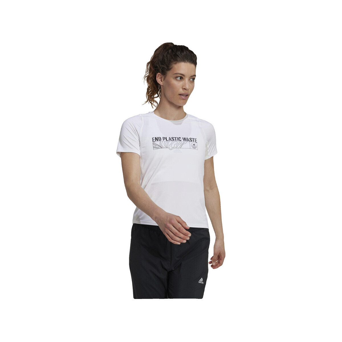 adidas  T-shirt  Parley Run Fast léger et ample  Bílá