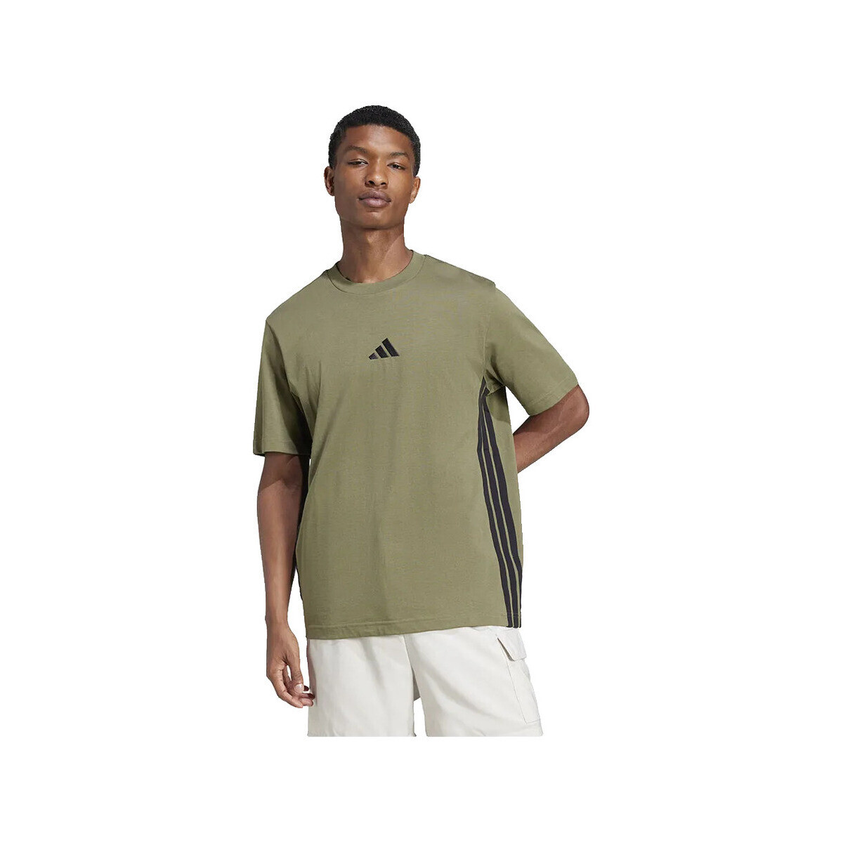 adidas  T-shirt  Essentials 3 Stripes coton  Zelená