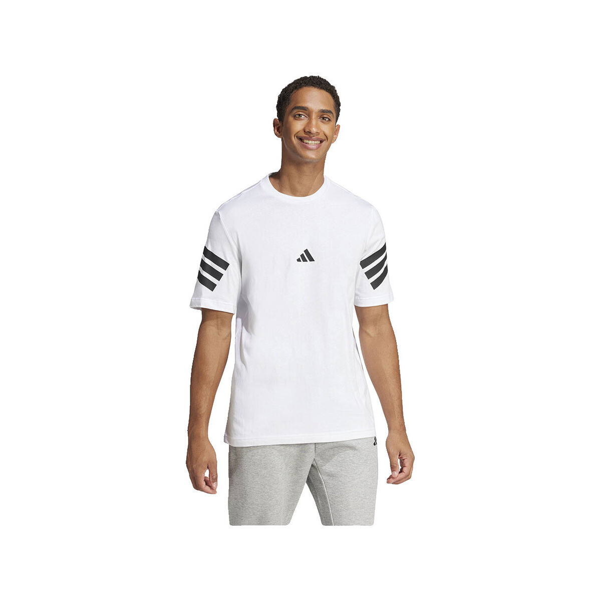 adidas  T-shirt classique  Future Icons 3 Stripes 100% coton  Bílá
