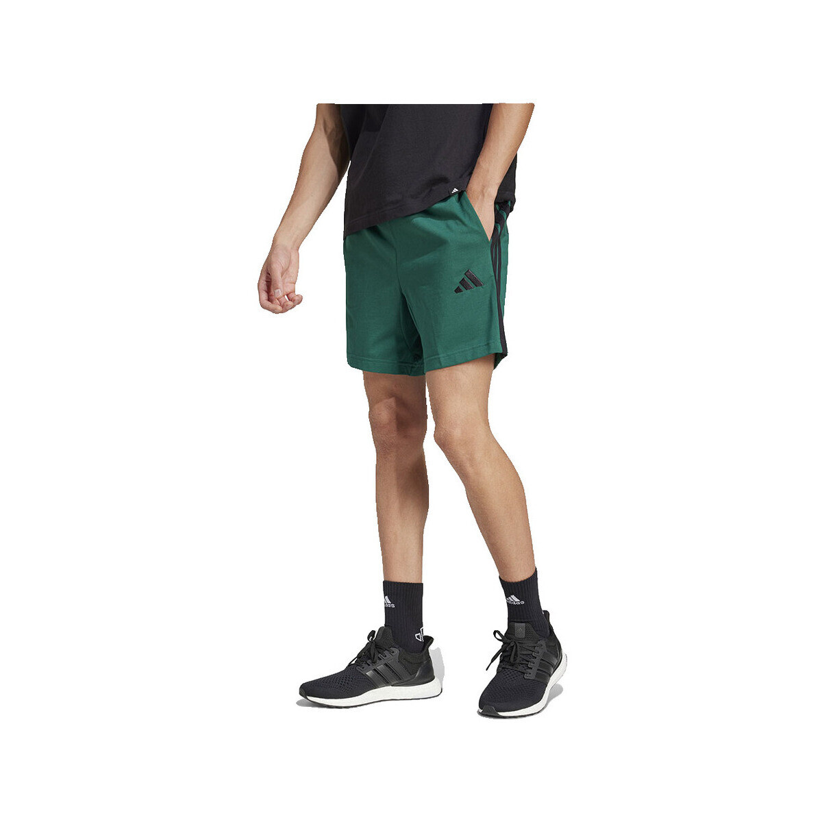 adidas  Shorts  Essentials 3 Stripes tissu léger  Zelená