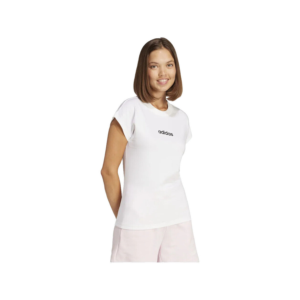 adidas  T-shirt  Essentials Linear coton  Bílá
