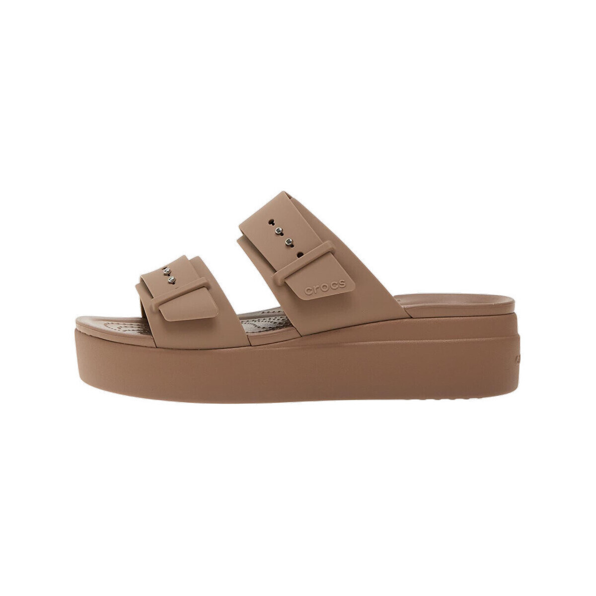 Crocs  Sandales  Brooklyn Low Wedge Sandal 207431 cuir  Hnědá