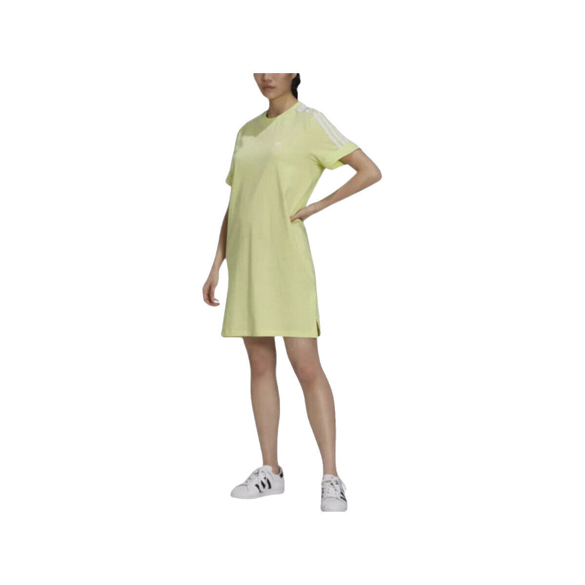 adidas  Robe  Tee Dress 100 % coton  Žlutá