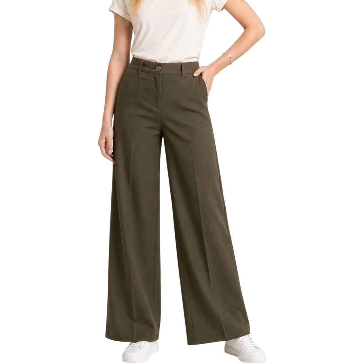 I Am  Pantaloni Cotone Vita Alta 13528  Zelená