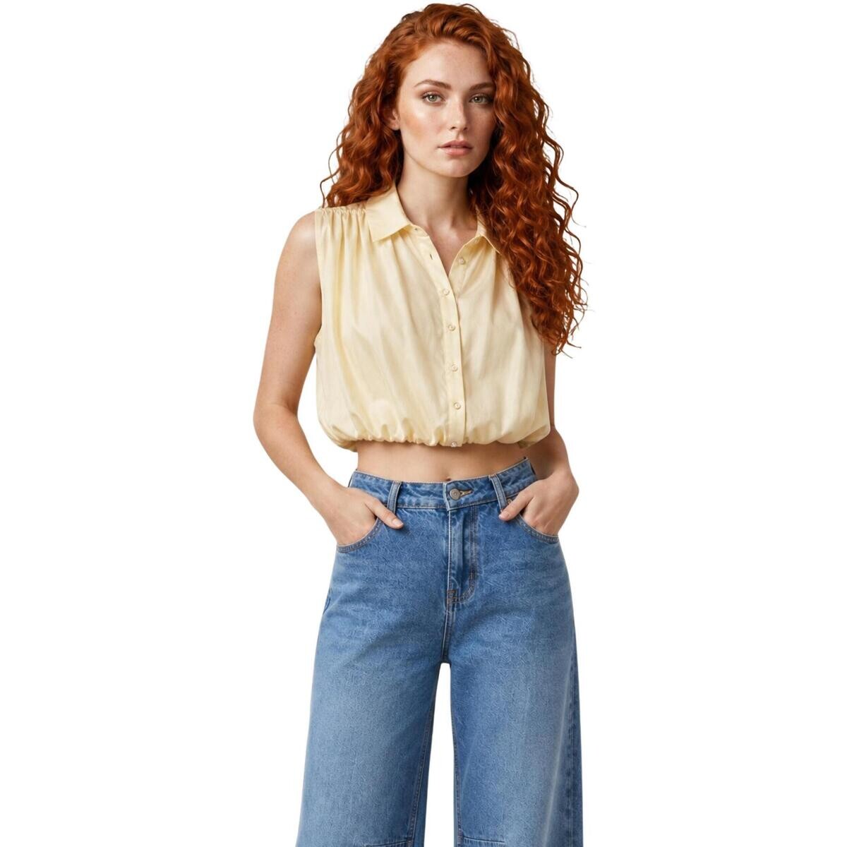 I Am  Blusa Tencel Smanicata 26104  Žlutá