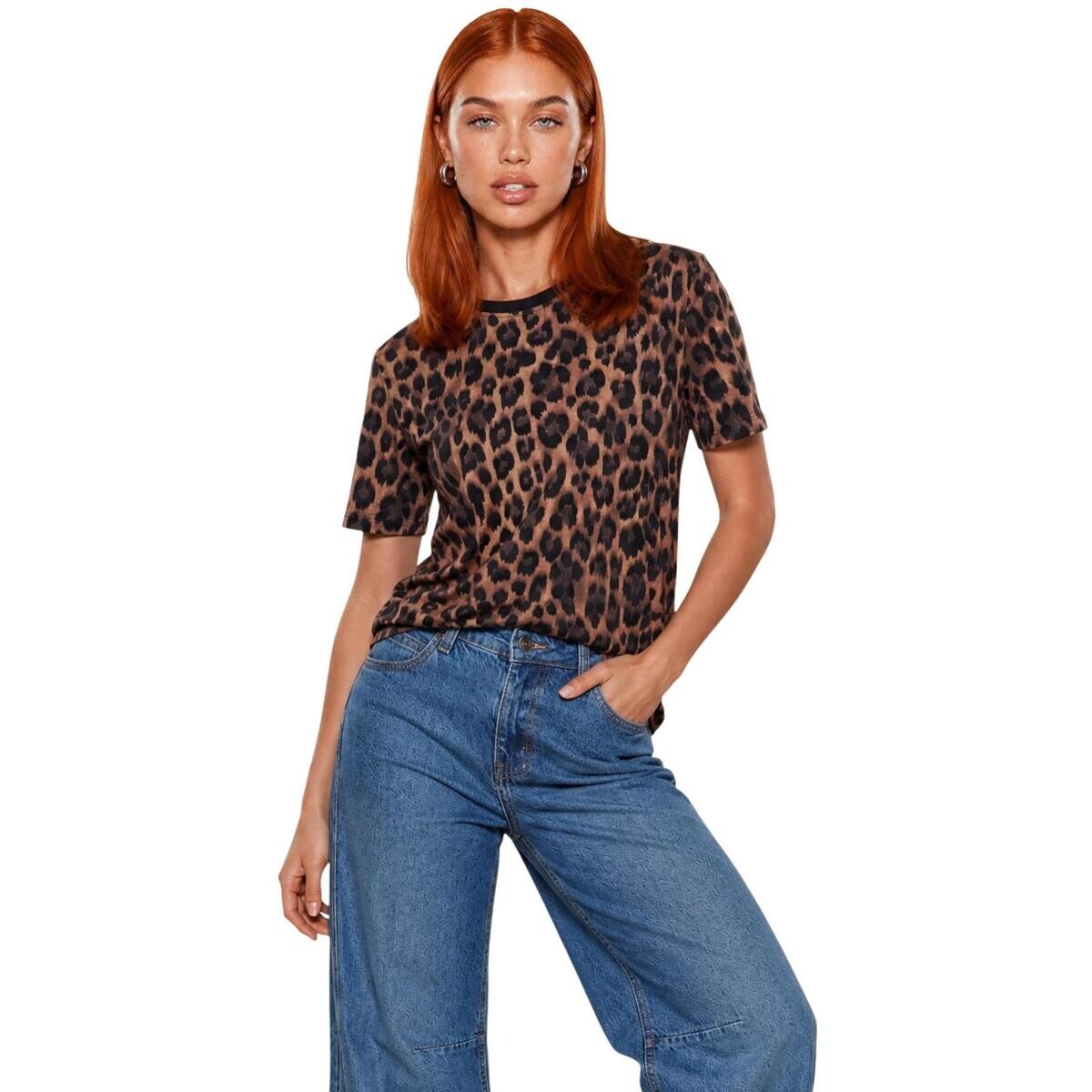 I Am  T-shirt Cotone Stampa Zebra 26522  Hnědá