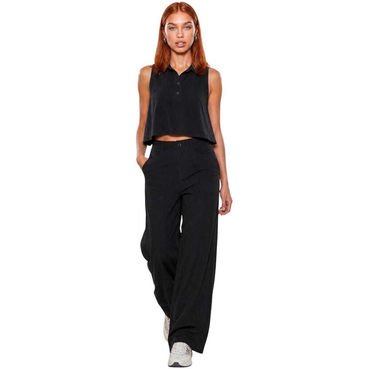 I Am  Pantaloni Modal A Palazzo 30901  Černá