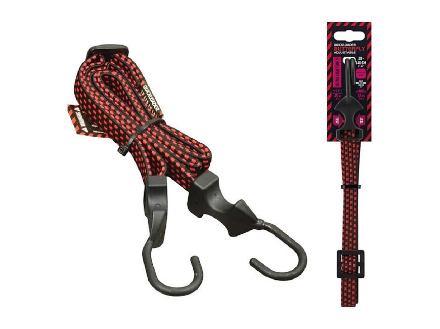 Plochá nastavitelná upínací guma Quickloader Bungee Butterfly Flat Adjustable 20–140 cm
