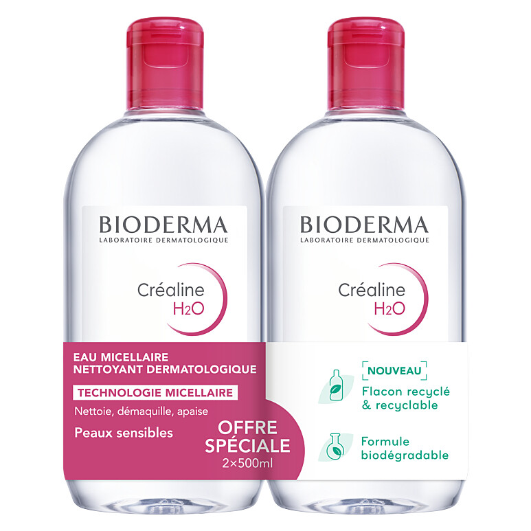 Bioderma Sada čisticích micelárních vod Créaline H2O Cleansing Micellar Water Set 2 x 500 ml