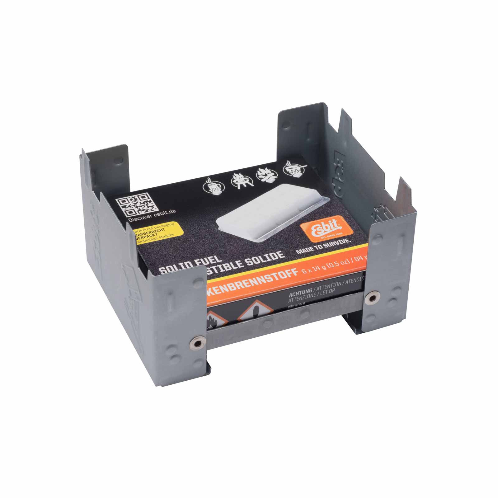 Lihový vařič Esbit Pocket Stove 6 x 14 g Barva: šedá