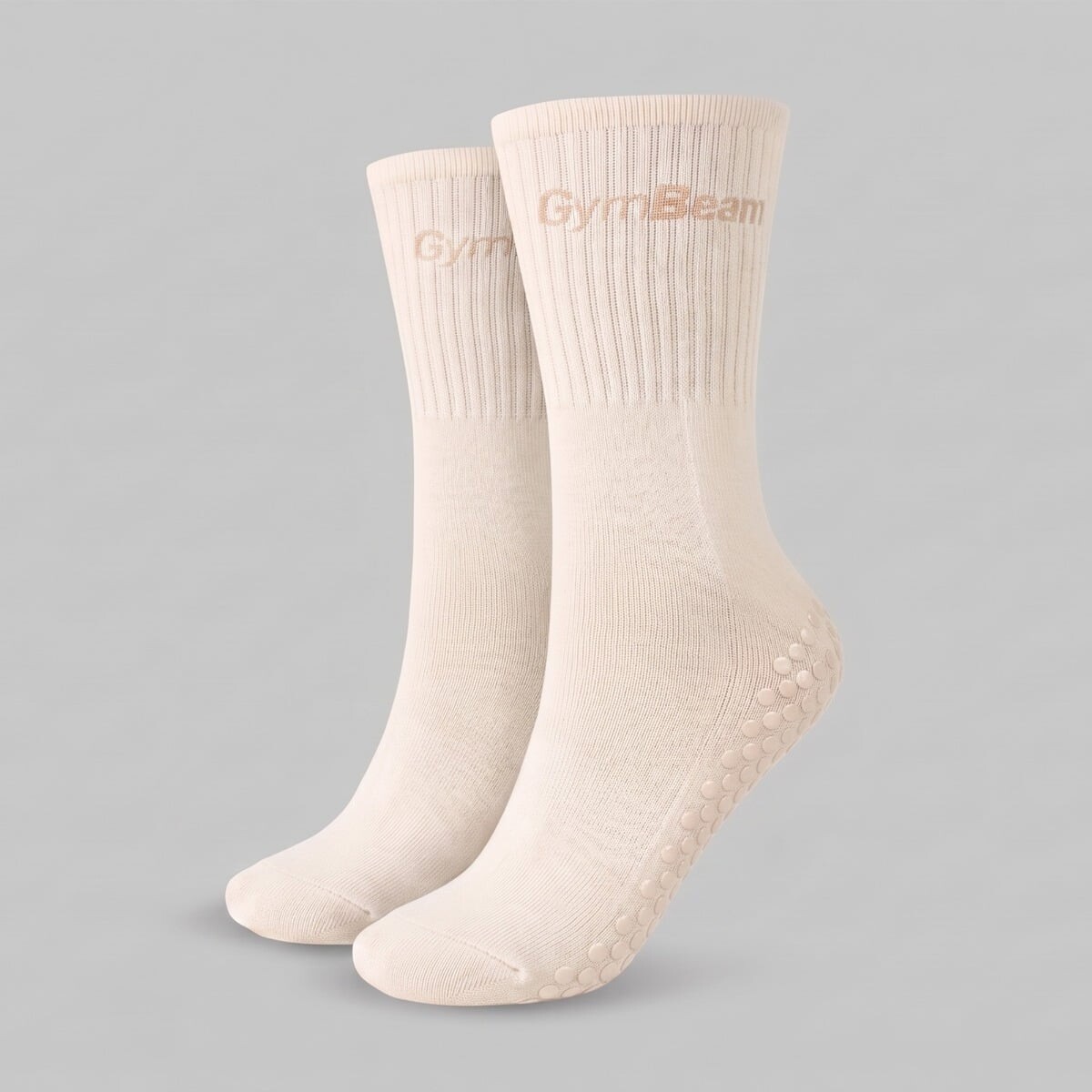 GymBeam Ponožky Pilates Beige