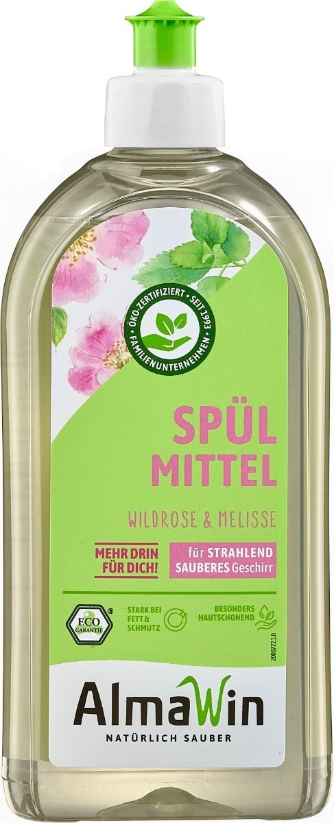 AlmaWin Tekutý prostředek na nádobí Divoká růže & meduňka 500 ml