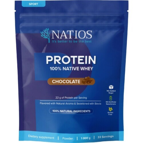 NATIOS Protein 100% Native Whey Čokoláda 1000g