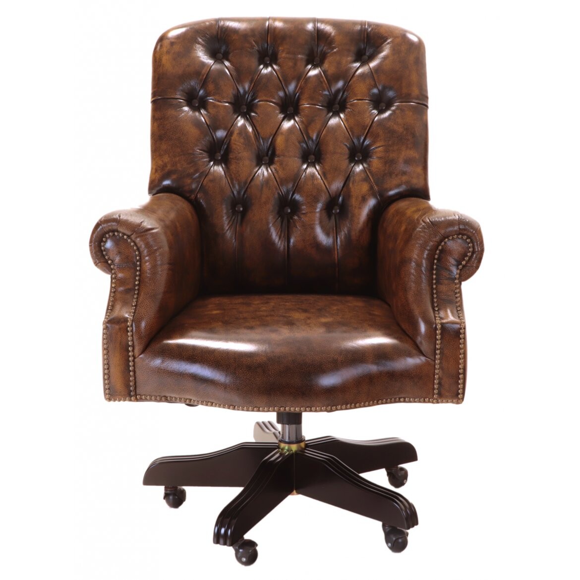 indickynabytek.cz - Kancelářská židle Chesterfield Office chair z pravé hovězí kůže Whisky