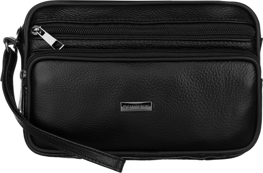 Rovicky Černá pánská kožená etue s pohodlnou rukojetí R-13212 Velikost: ONE SIZE