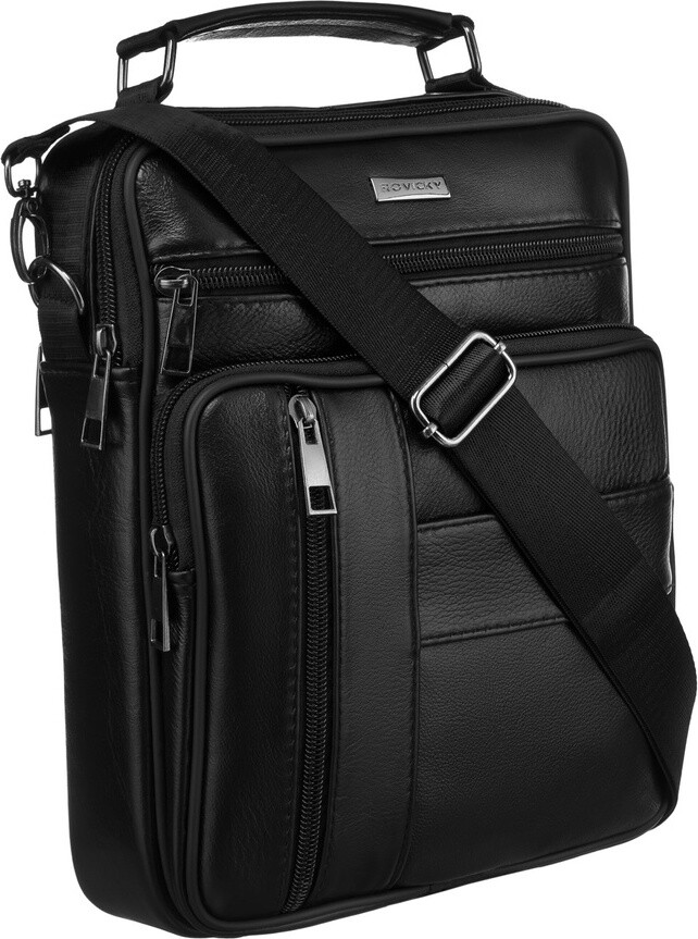 Rovicky Černá kožená messenger taška přes rameno R-13205-L Velikost: ONE SIZE