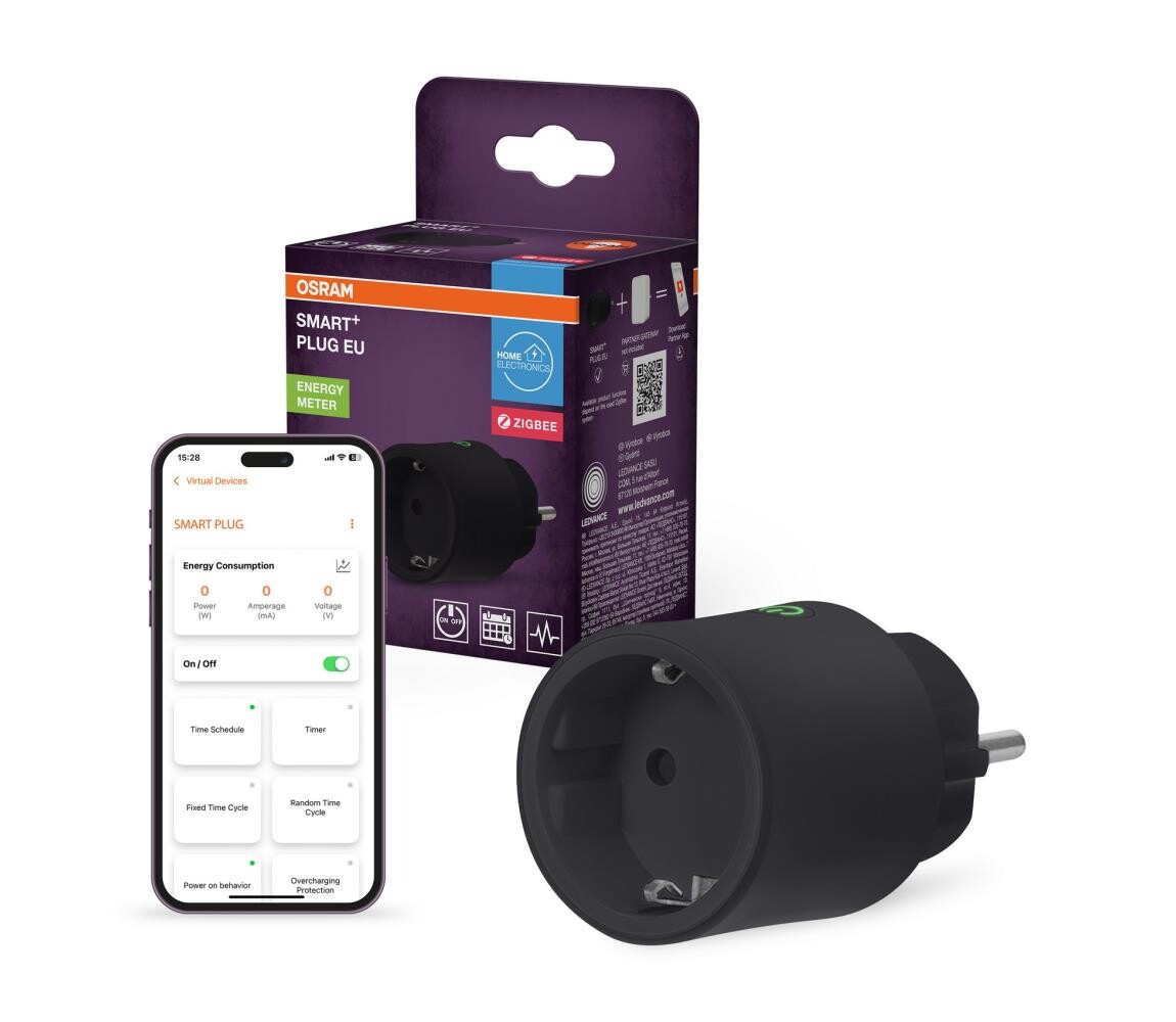 Osram - Chytrá zásuvka SMART+ SCHUKO 2300W/230V/10A černá 4099854419287