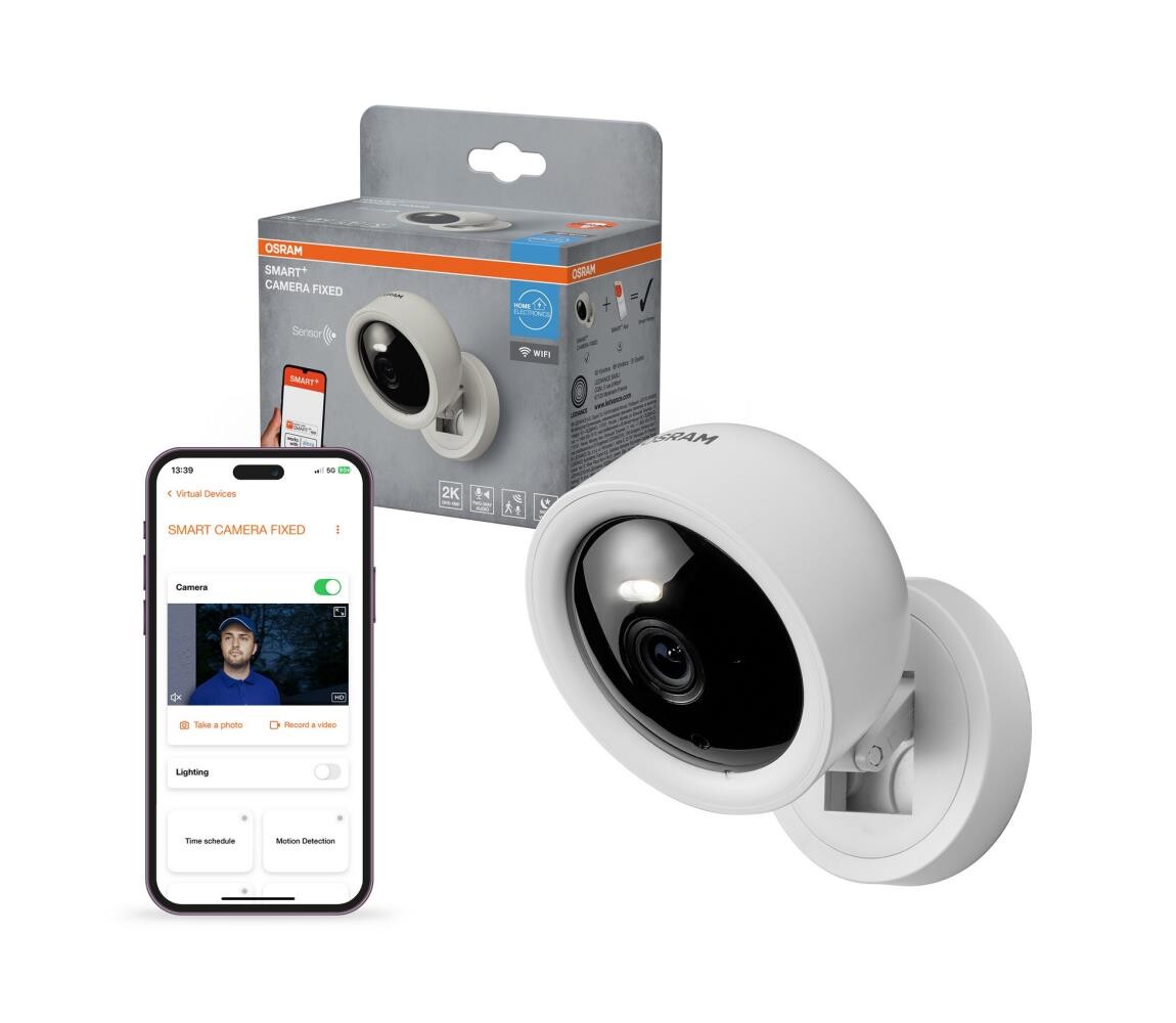 Osram - Chytrá vnitřní kamera se senzorem 2K SMART+ 230V Wi-Fi 4058075850491
