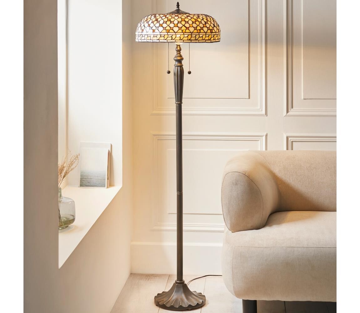 Endon 111921 - Stojací lampa Tiffany MILLE FEUX 2xE27/10W/230V pr. 45 cm 111921