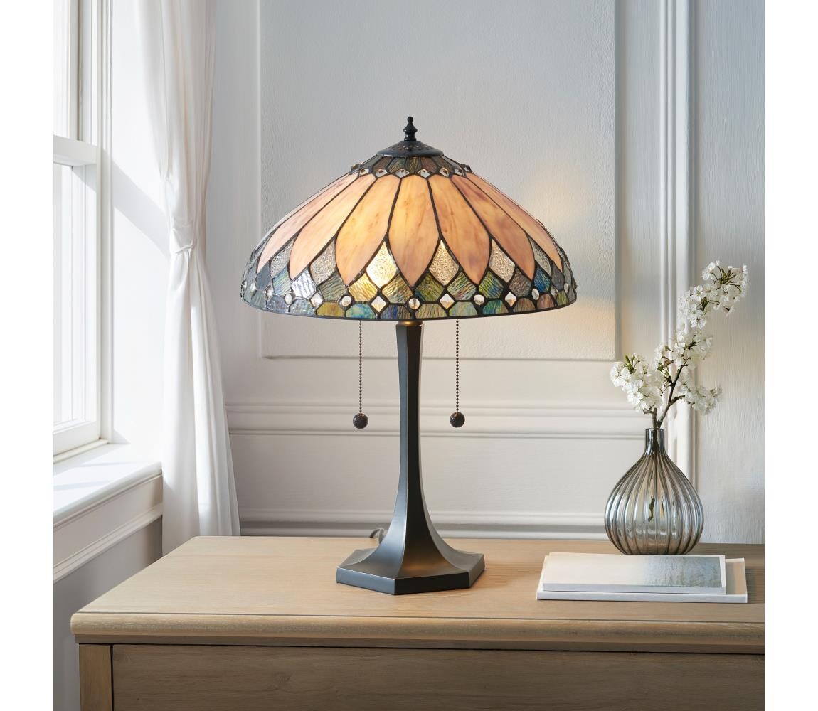 Endon 112183 - Stolní lampa Tiffany BROOKLYN 2xE14/10W/230V pr. 40 cm 112183