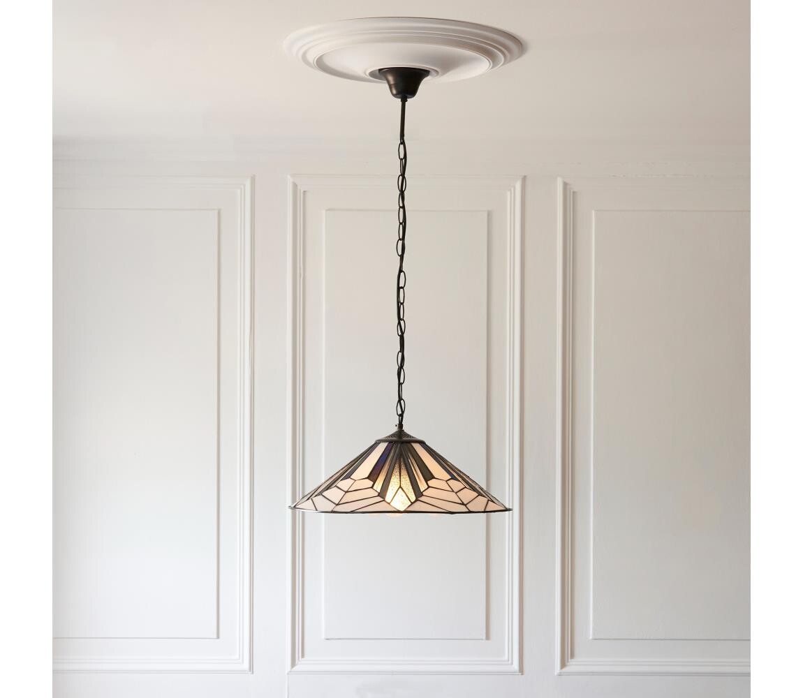 Endon 111922 - Lustr na řetězu Tiffany ASTORIA 3xE27/10W/230V pr. 48 cm 111922