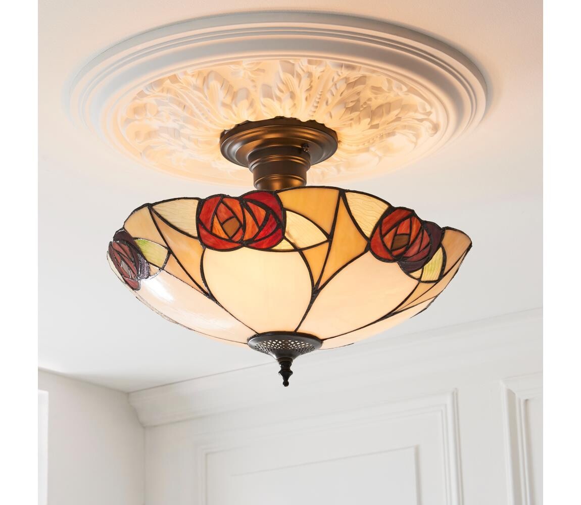Endon 111907 - Přisazený lustr Tiffany INGRAM 3xE27/10W/230V pr. 45 cm 111907