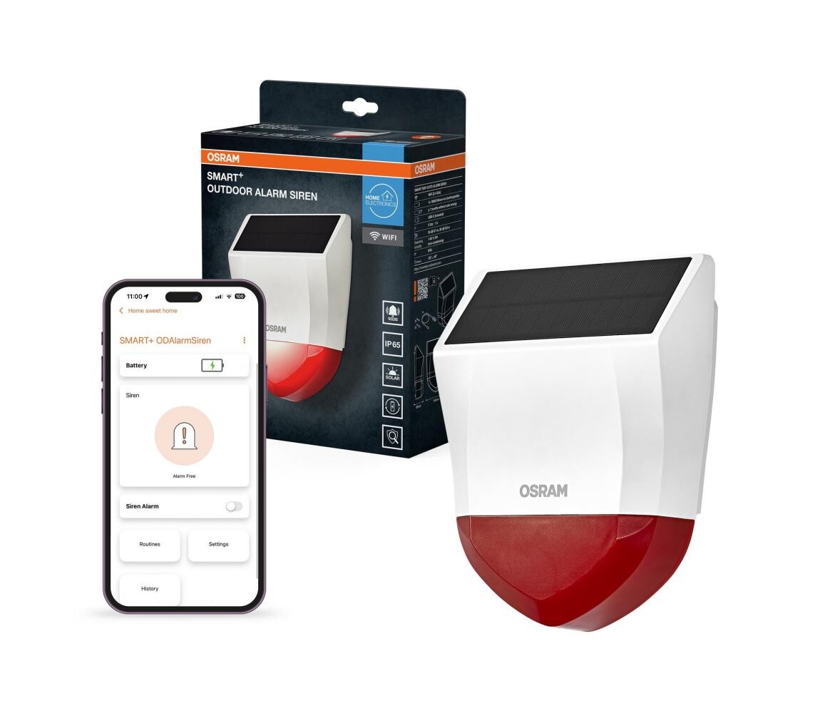 Osram - Venkovní solární alarm SMART+ 5V IP65 Wi-Fi 4058075856950