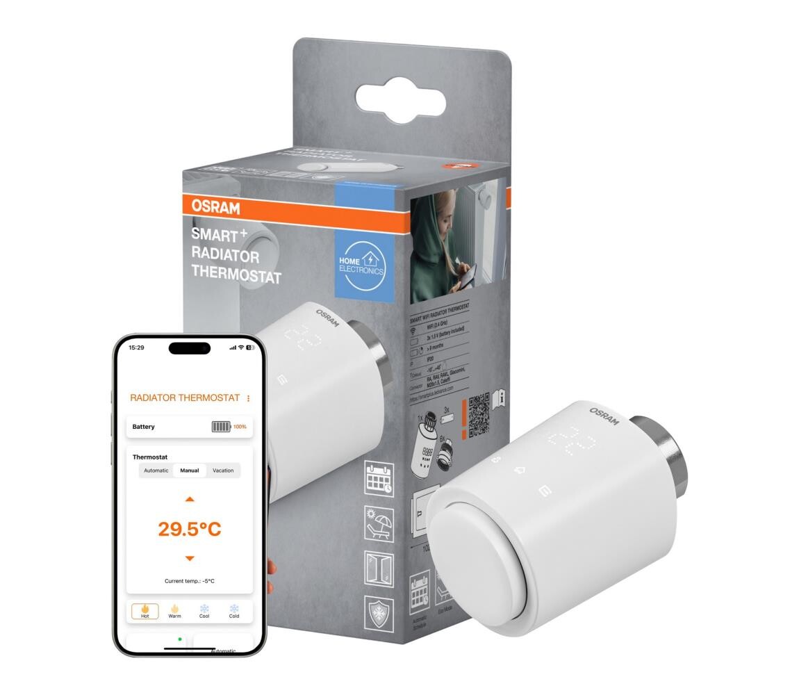 Osram - Termostatická hlavice SMART+ 3xAA Wi-Fi 4099854418914