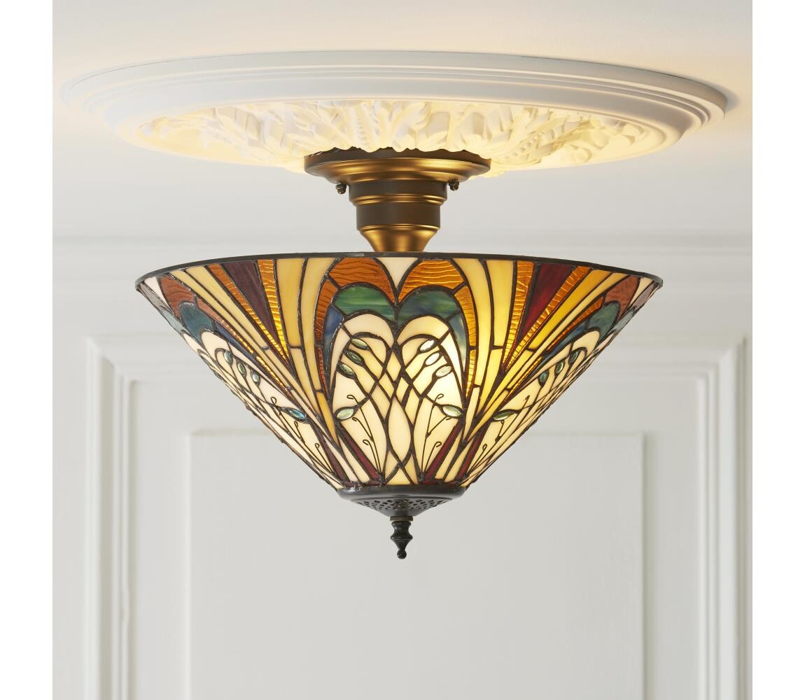 Endon 111905 - Přisazený lustr Tiffany HECTOR 3xE27/10W/230V pr. 40 cm 111905