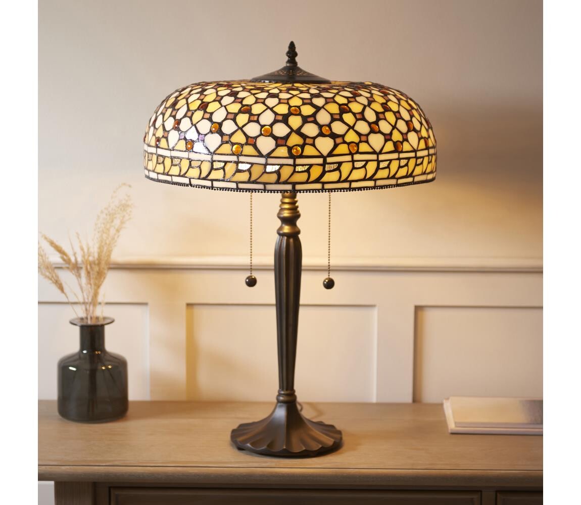 Endon 112178 - Stolní lampa Tiffany MILLE FEUX 2xE14/40W/230V pr. 45 cm 112178