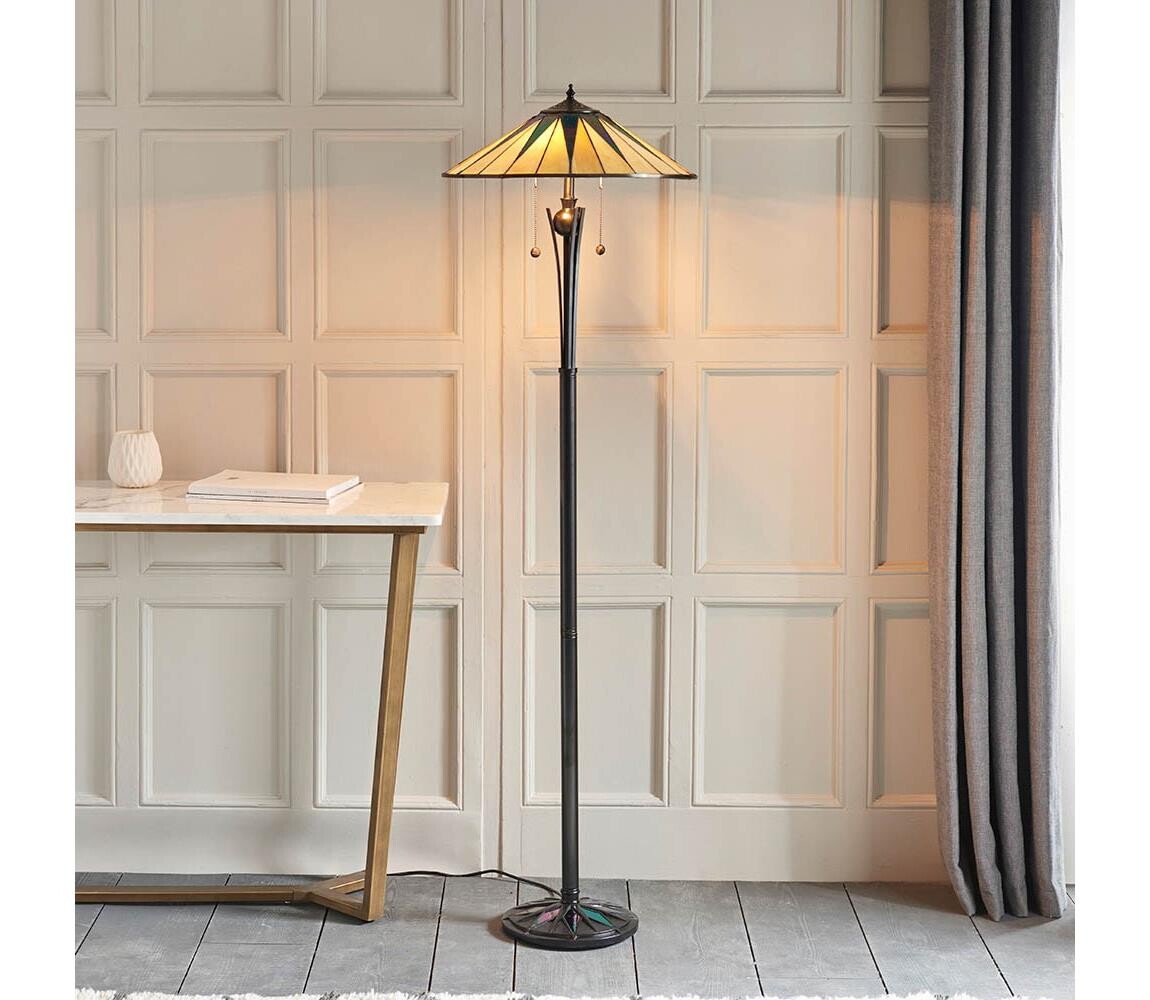 Endon 64041 - Stojací lampa Tiffany DARK STAR 2xE27/60W/230V pr. 49 cm 64041