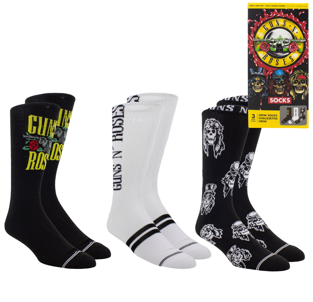 ponožky set 3 párů - dárková krabička Guns N' Roses - PERRI'S SOCKS 40-46
