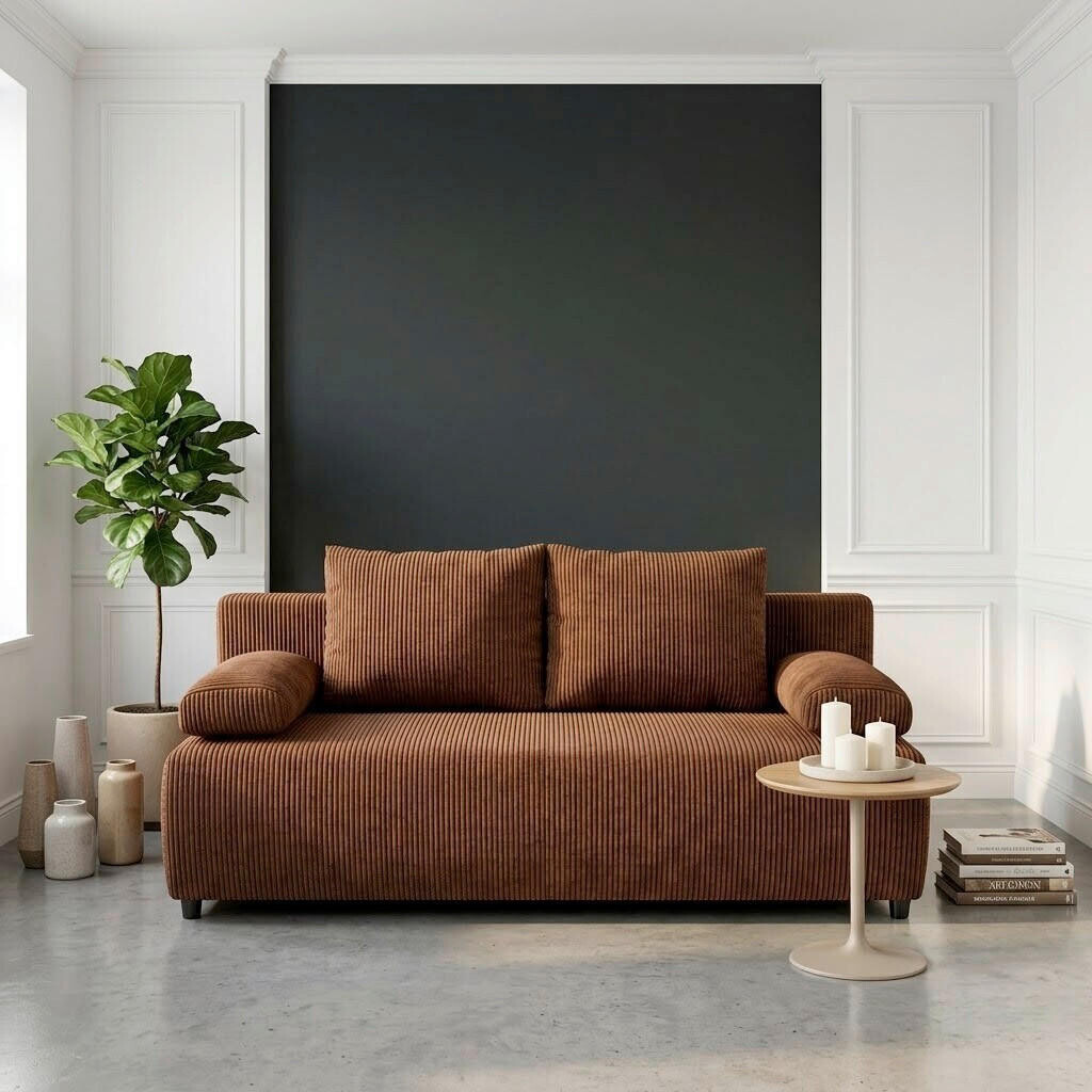 P & B ROZKLÁDACÍ POHOVKA, textil, světle červená