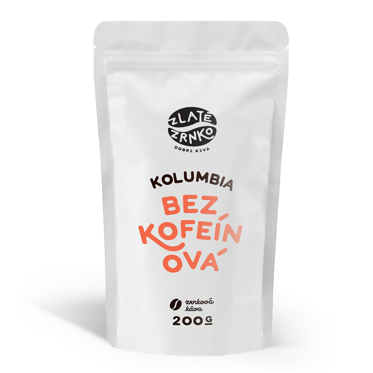 Káva Zlaté Zrnko - Decaf Kolumbie 200g (Bezkofeinová 100% arabika)