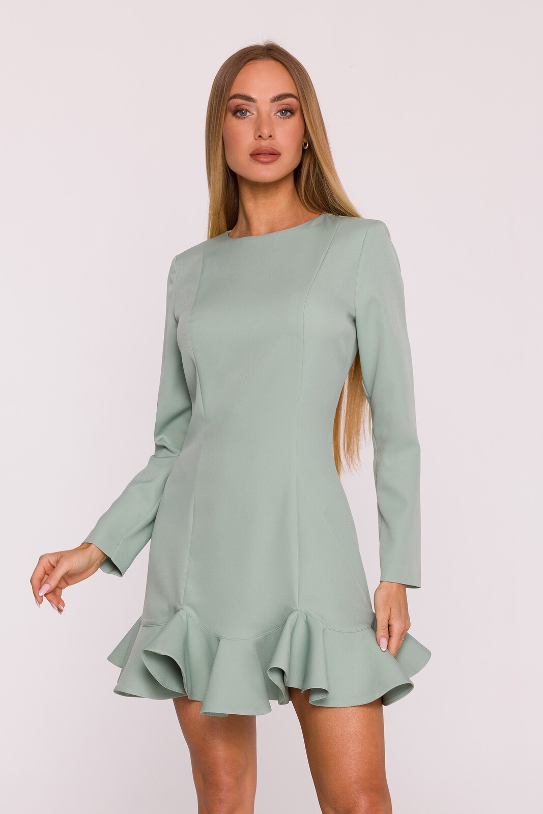 Made Of Emotion Woman's Mini dress with ruffles at the hem - mint green