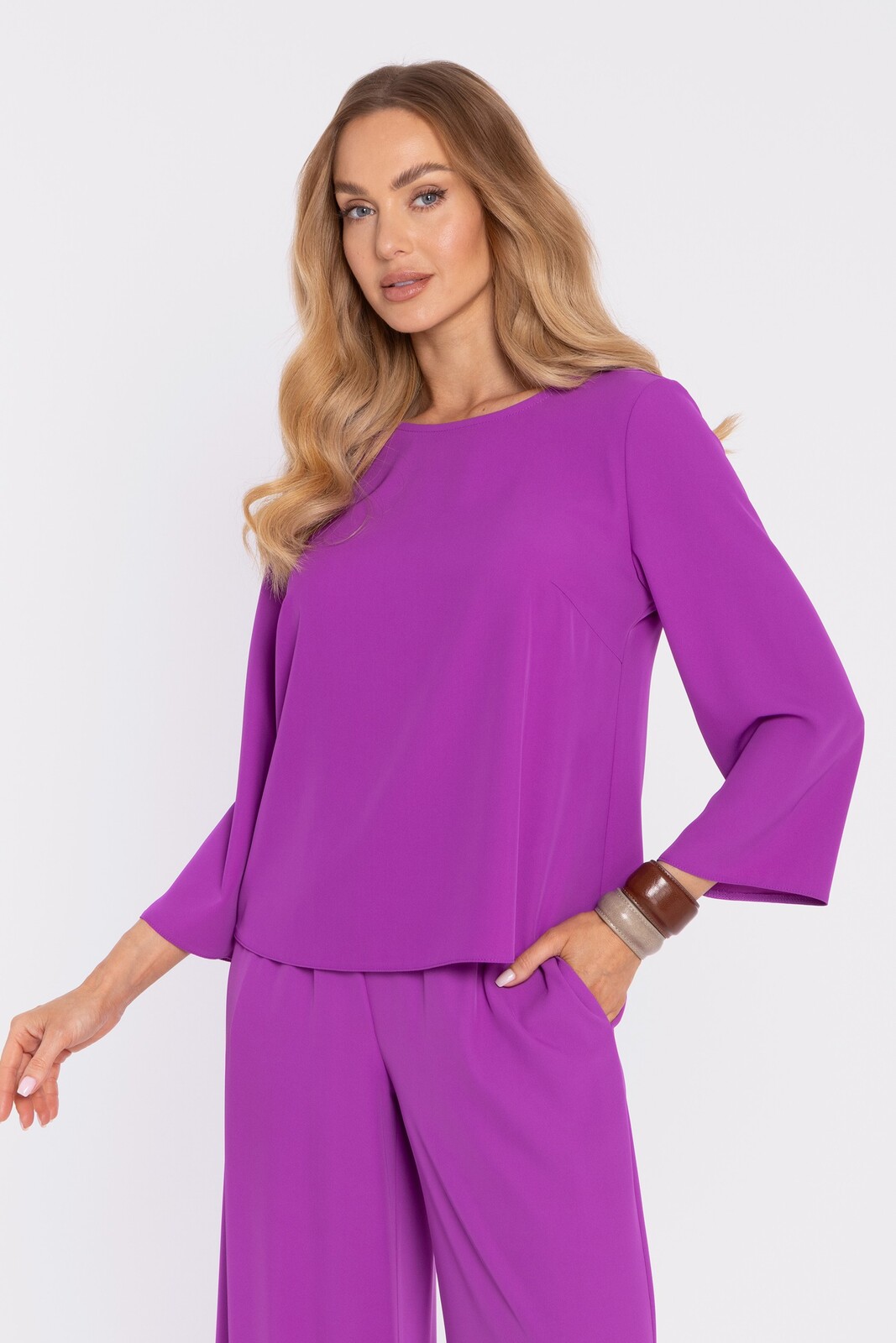 Elegantní dámská halenka s volnými rukávy - levandulová