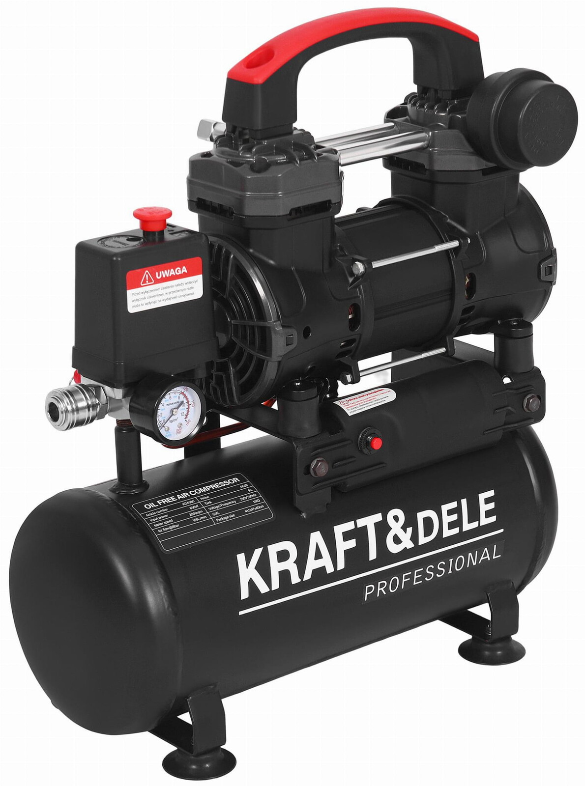 KRAFT&DELE Bezolejový kompresor 9 l, 850 W KD4080