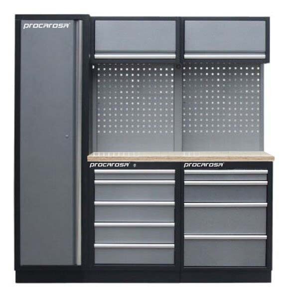 Procarosa® Sestava dílenského nábytku Procarosa PROFI TGBCW-130504 Pracovní deska:: dřevěná