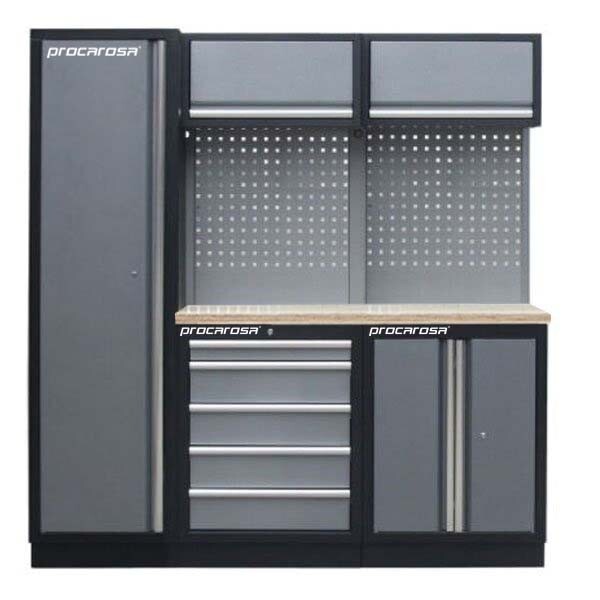 Procarosa® Sestava dílenského nábytku Procarosa PROFI TGBCW-130500 Pracovní deska:: dřevěná