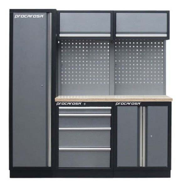 Procarosa® Sestava dílenského nábytku Procarosa PROFI TGBCW-130400 Pracovní deska:: dřevěná