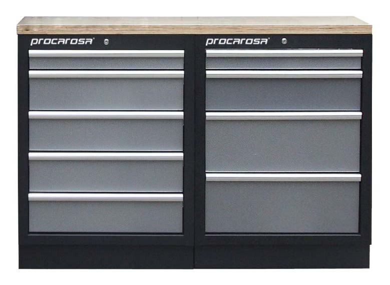 Procarosa® Sestava dílenských skříněk Procarosa PROFI TGC-130504 Pracovní deska:: dřevěná