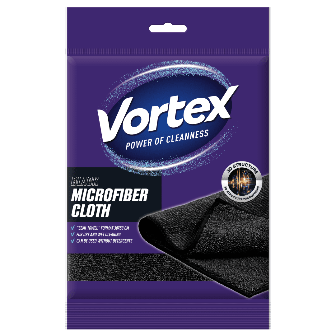 VORTEX Hadřík z mikrovlákna Semi-Towel Black
