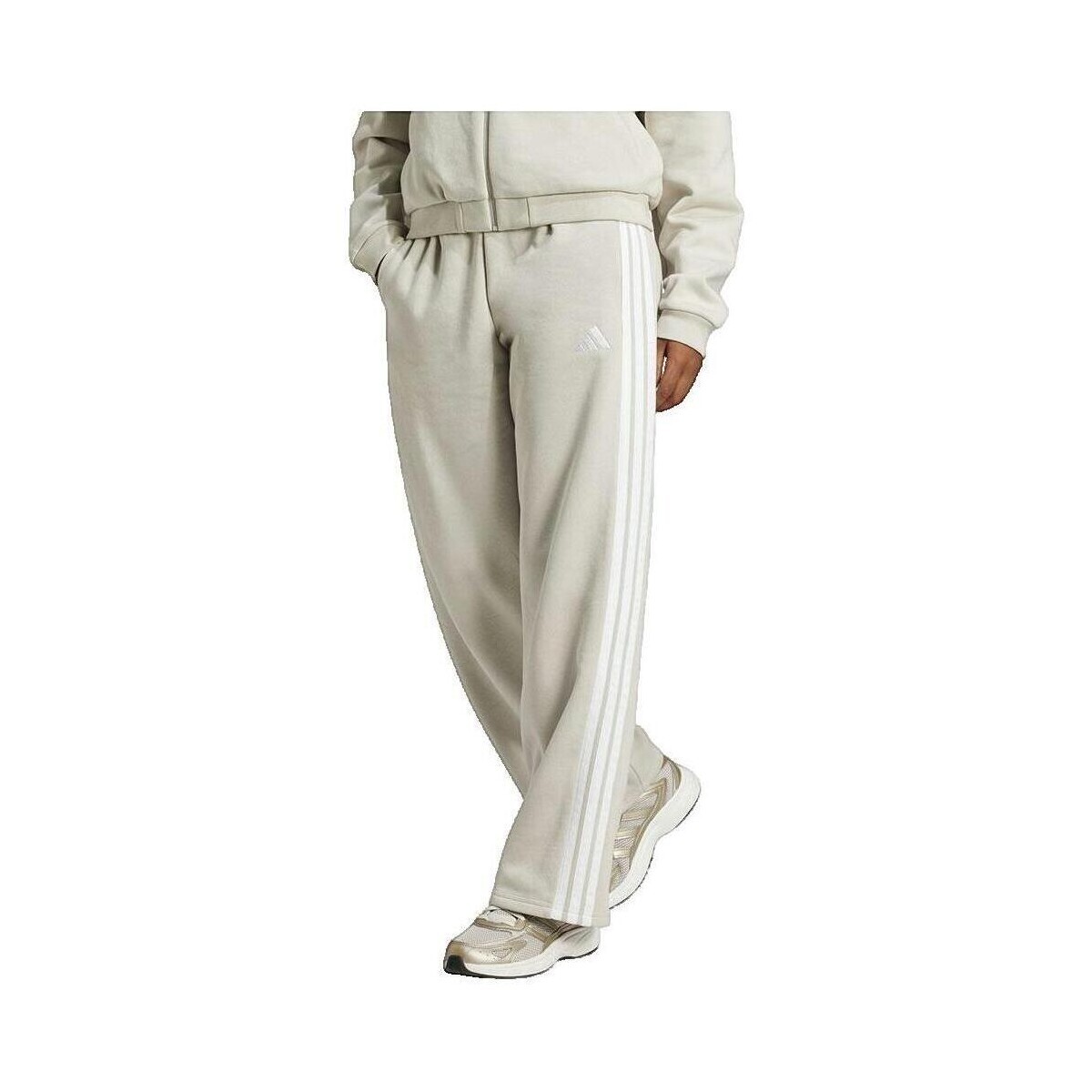 adidas  Pantalon  Essentials 3-Stripes Open Hem  Béžová