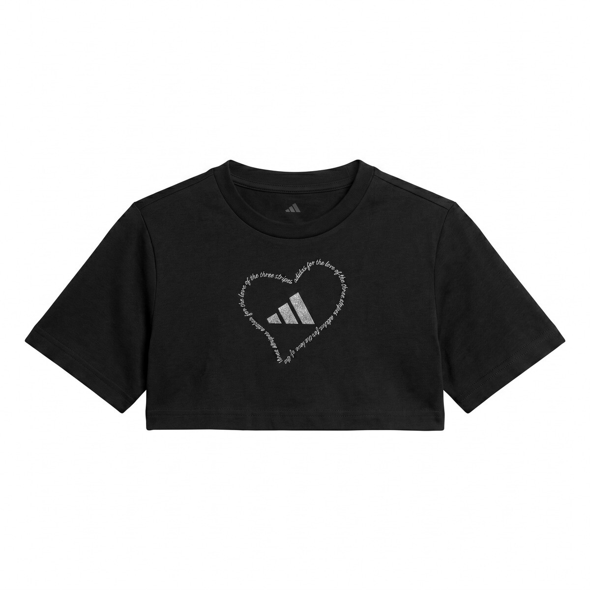 adidas  SATIN EMBROIDERY CROPPED GRAPHIC T-SHIRT  Černá